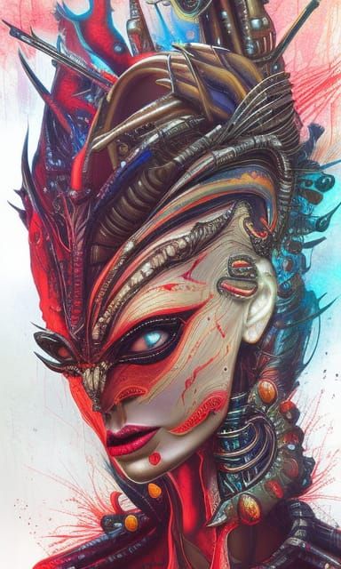 Menacing Alien Queen: Sci-Fi Concept Art