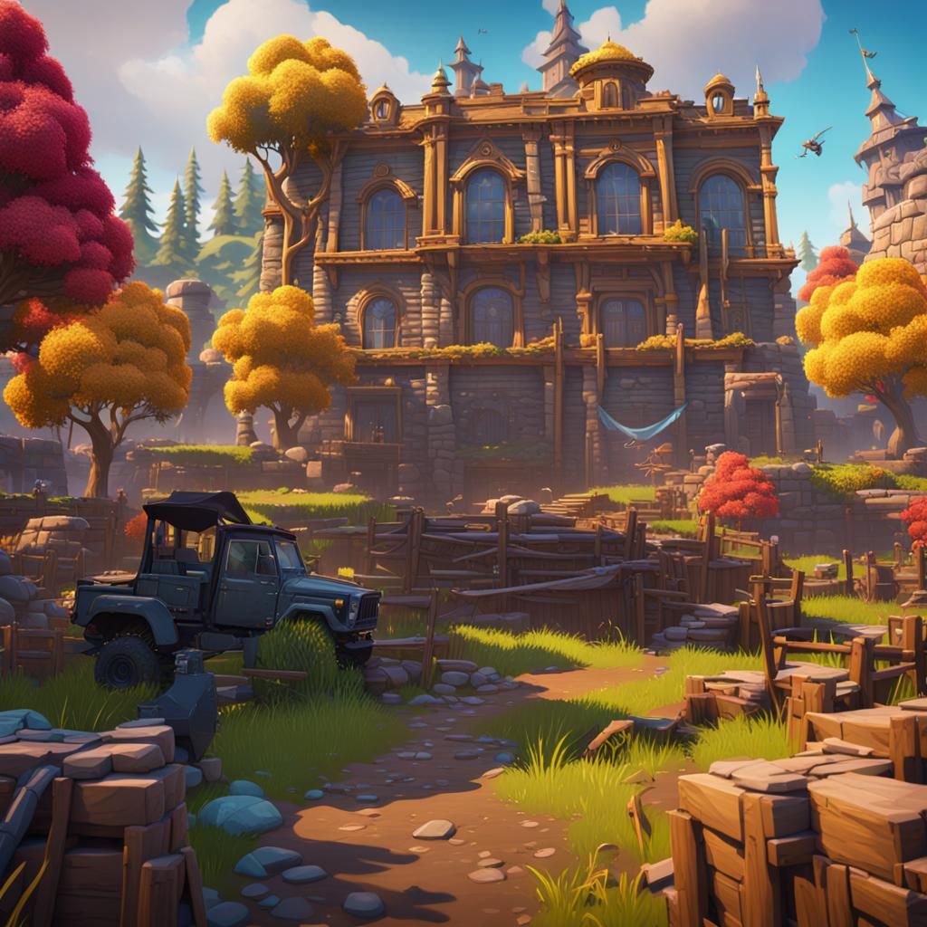 Detailed Fortnite Matte Painting in Unreal Engine 5