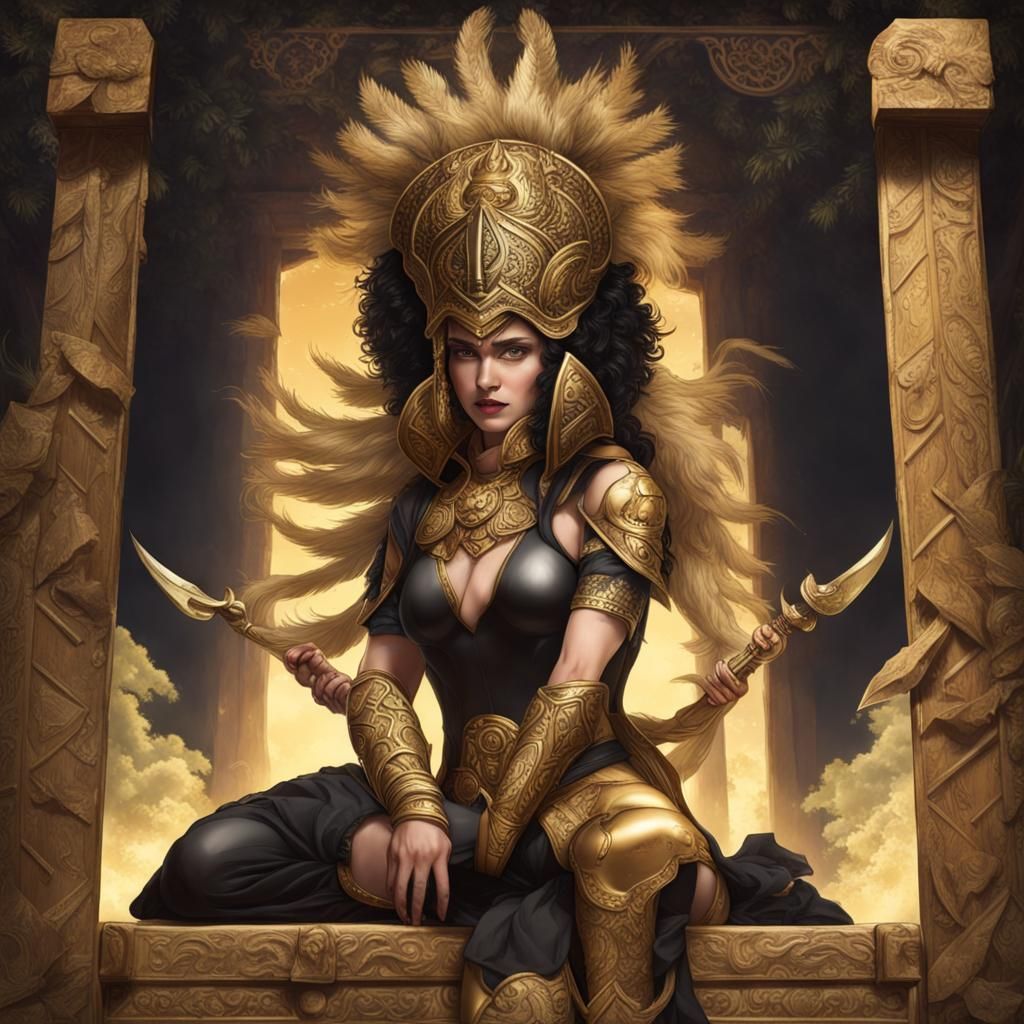 Black Wolf Warrior of the Past in 8k