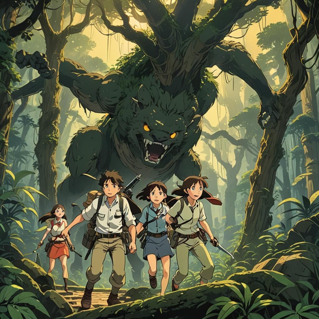 Jungle Ruins Battle: An Anime-Style Adventure