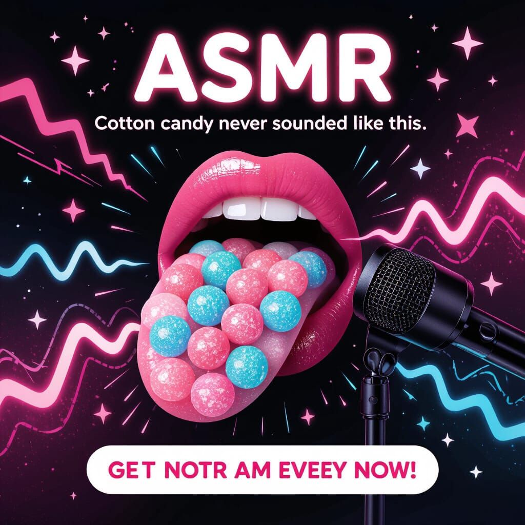 Fizzlets Candy ASMR Ad Mockup with Vibrant Pops