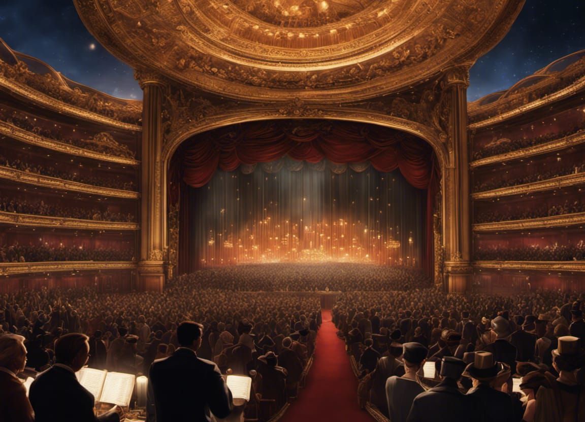 Edwardian Theatregoers at the Opera: Art Deco Matte Painting