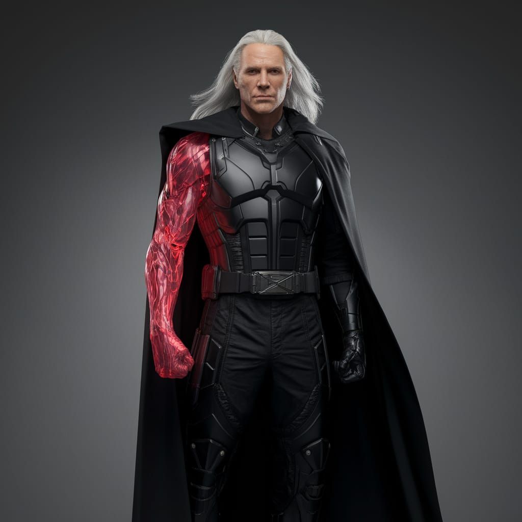 Cyberpunk-Style Warrior with Radiant Arm