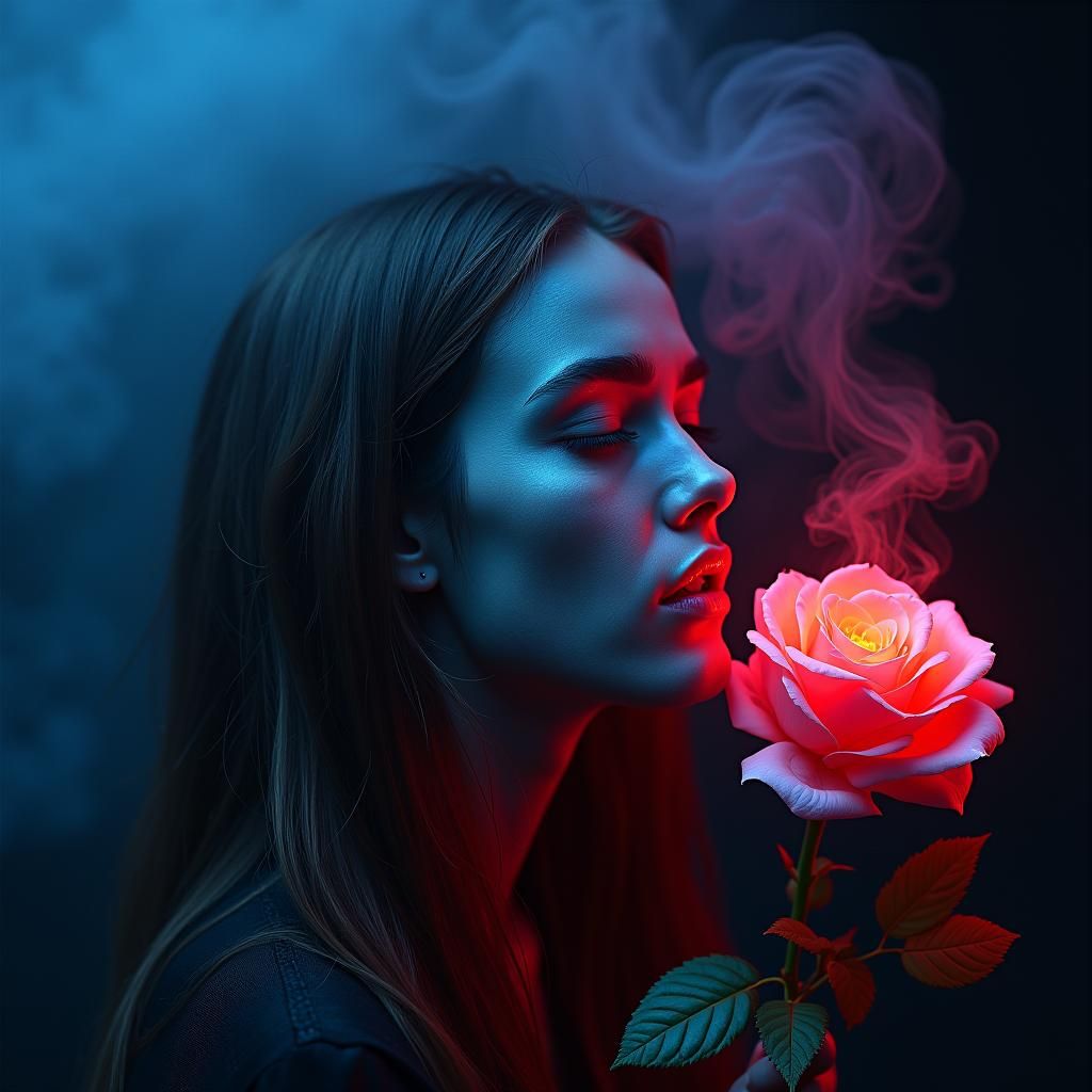 Surreal Woman Portrait in Hyper-Realistic 3D Art