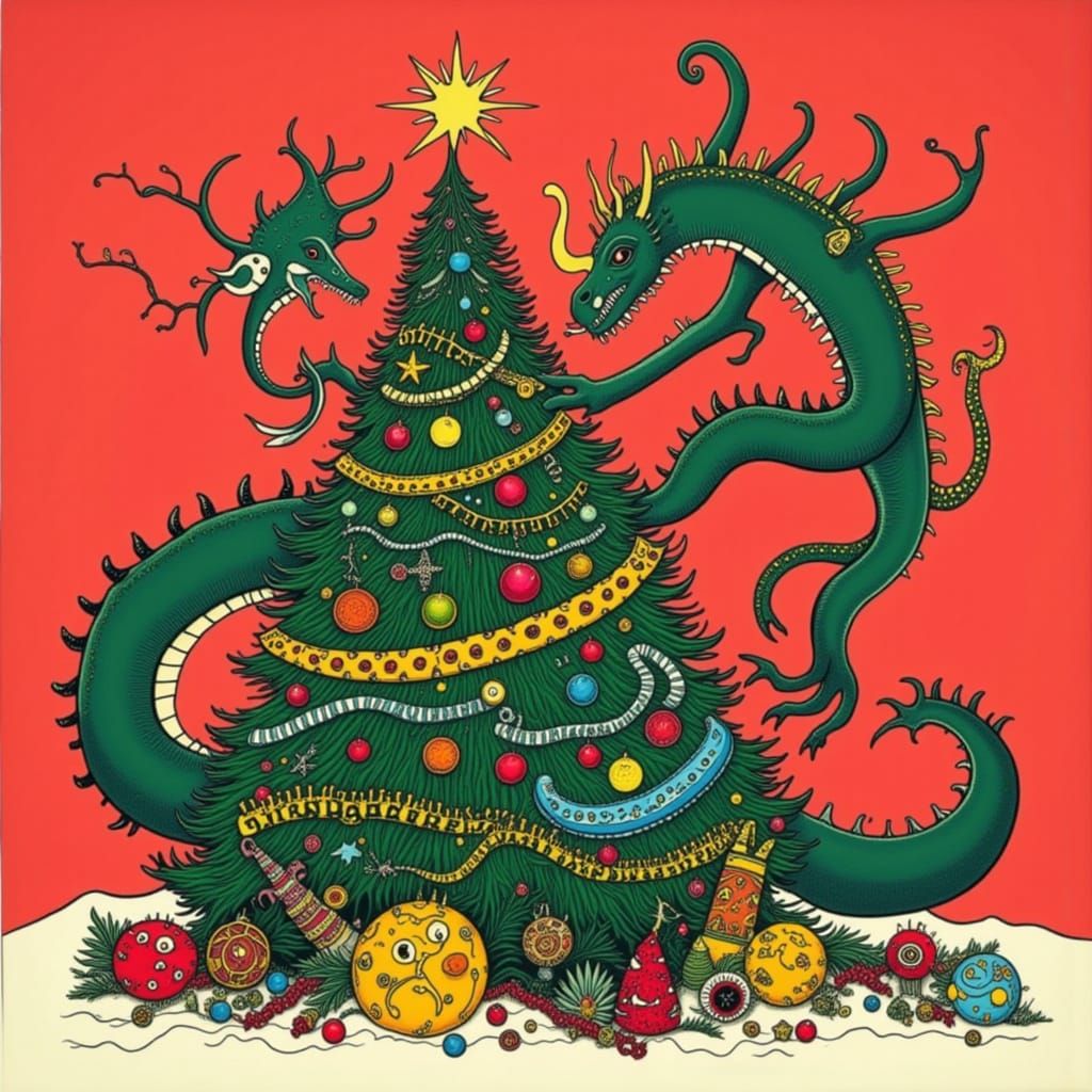 <lora:NIGHTMARE ENGIN FLUX:1.0> <lora:DRAGON BATTLE:1.0> <lora:KILLER QUEEN:1.0> <lora:SQUIGGLE SEA:1.0> image of an eno...