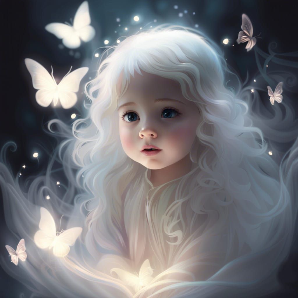 Ethereal Baby Ghost in Enchanted Forest