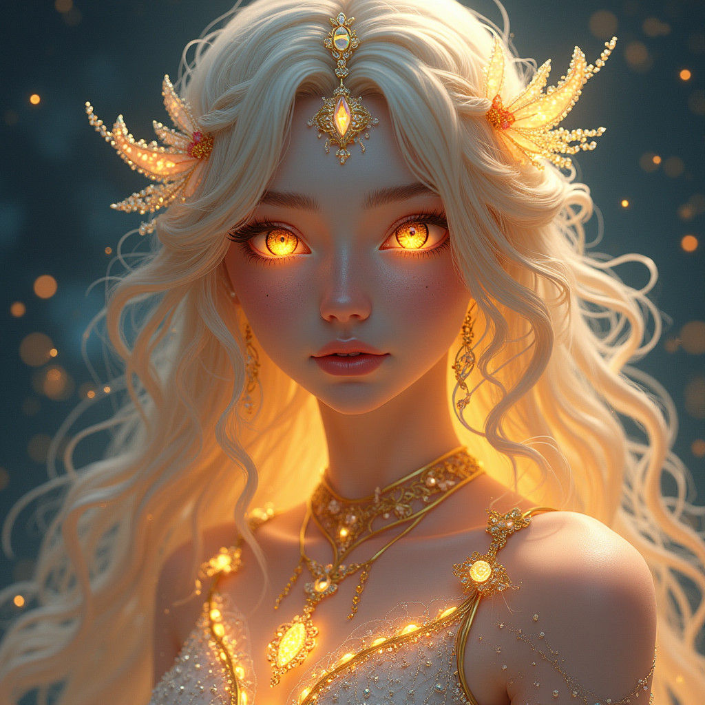 Mystical Character Portrait with Glowing Features