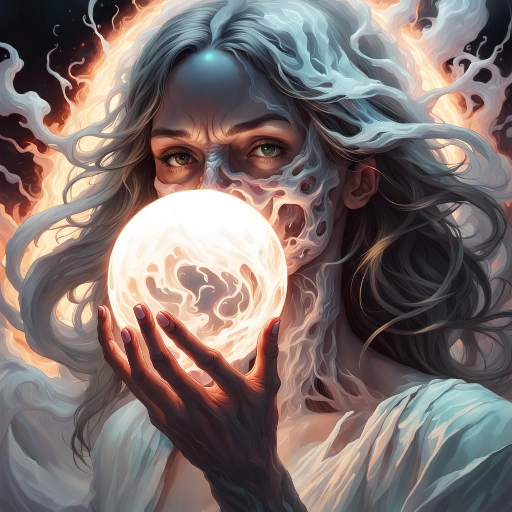 Death Devouring Light: Hyperdetailed Digital Art Portrait