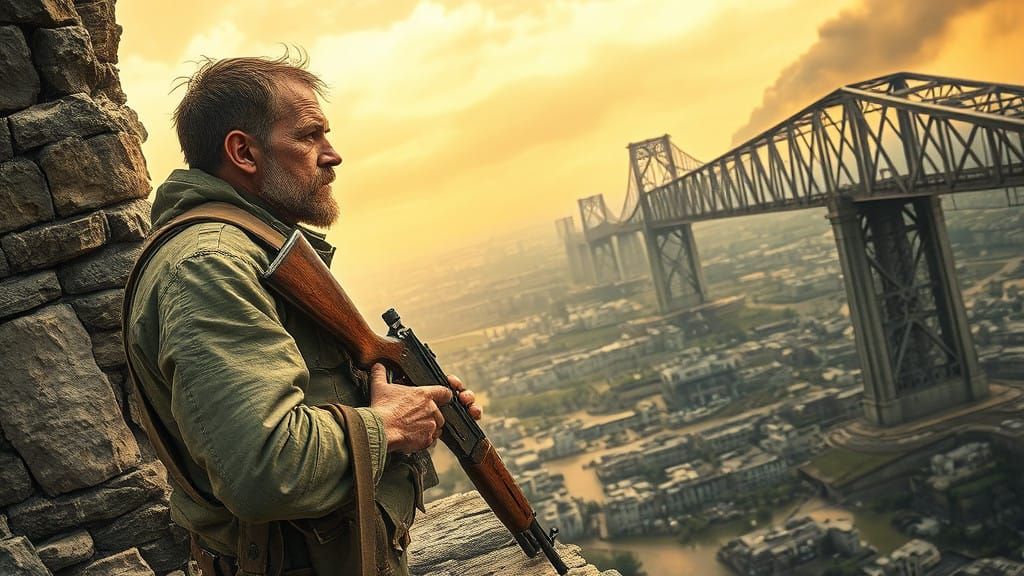 Warrior's Last Stand in a Ruined World