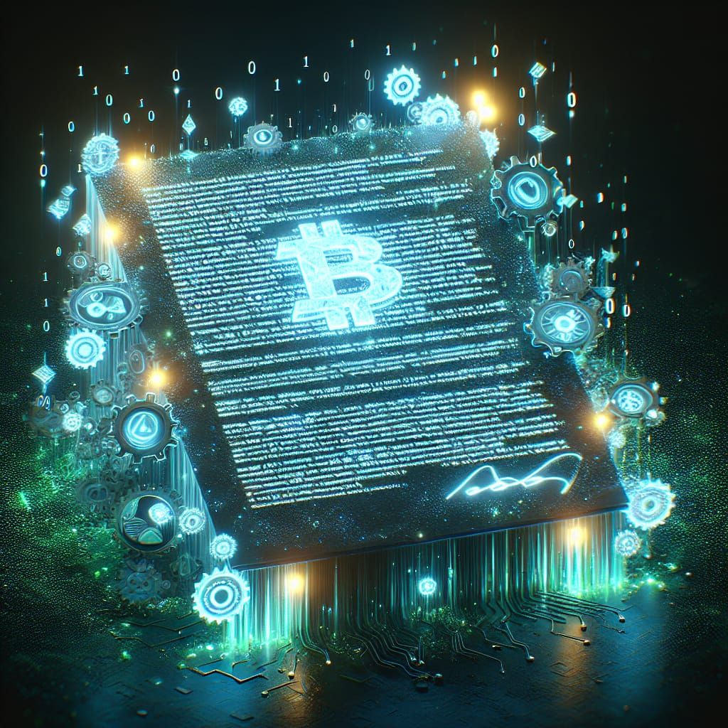 Radiant Smart Contract in 3D With Glowing Code