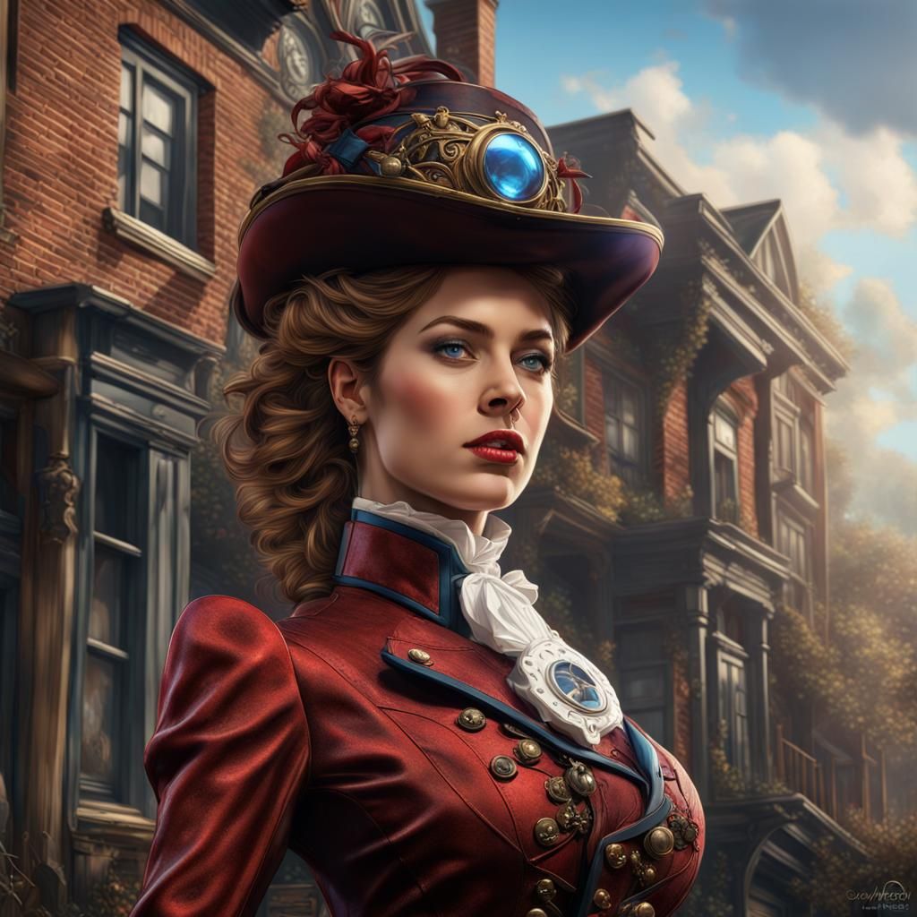Victorian Miss Carter in Comic Book Style