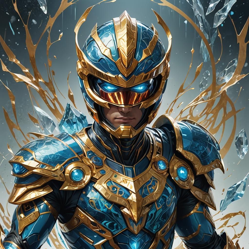 Blue Ice Power Ranger Digital Art