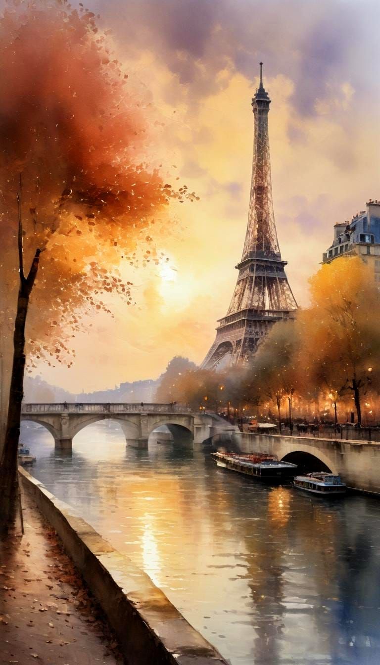 Golden Hour at the Eiffel Tower, Paris