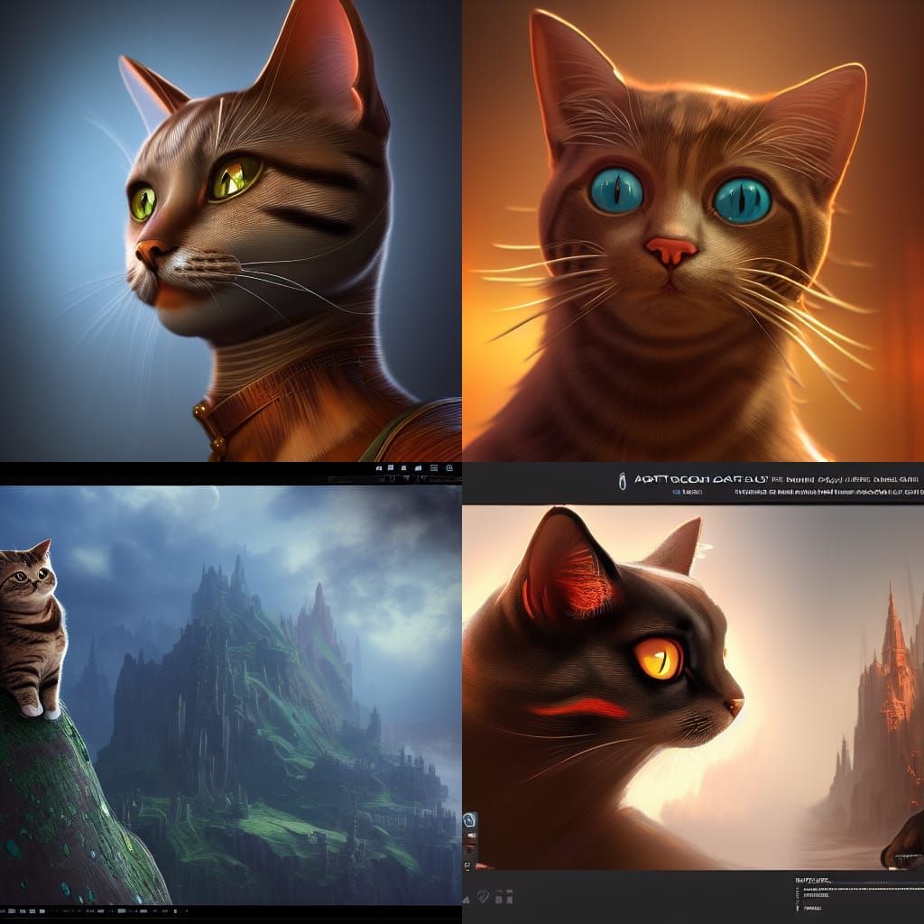 Majestic Cat CGI Character in Detailed Matte Painting