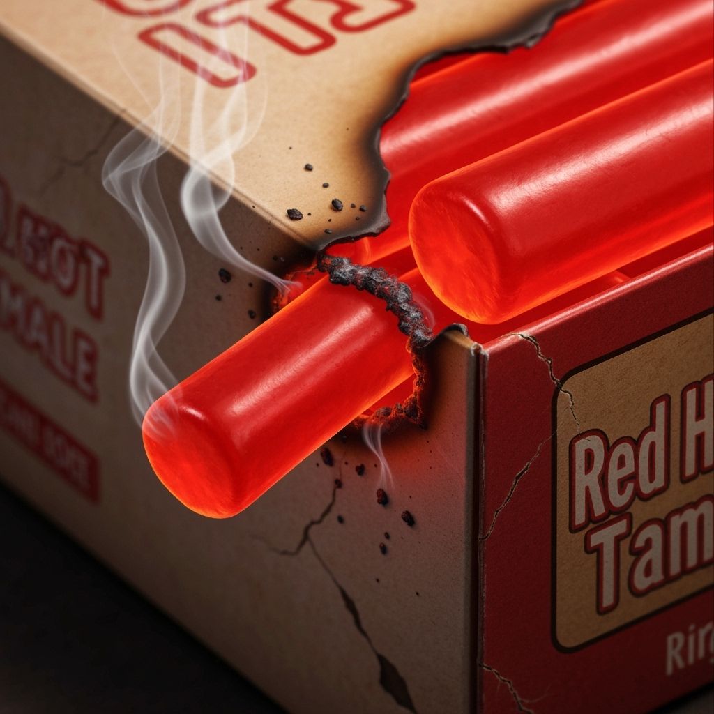 Fiery Hot Tamale Candy Close-Up