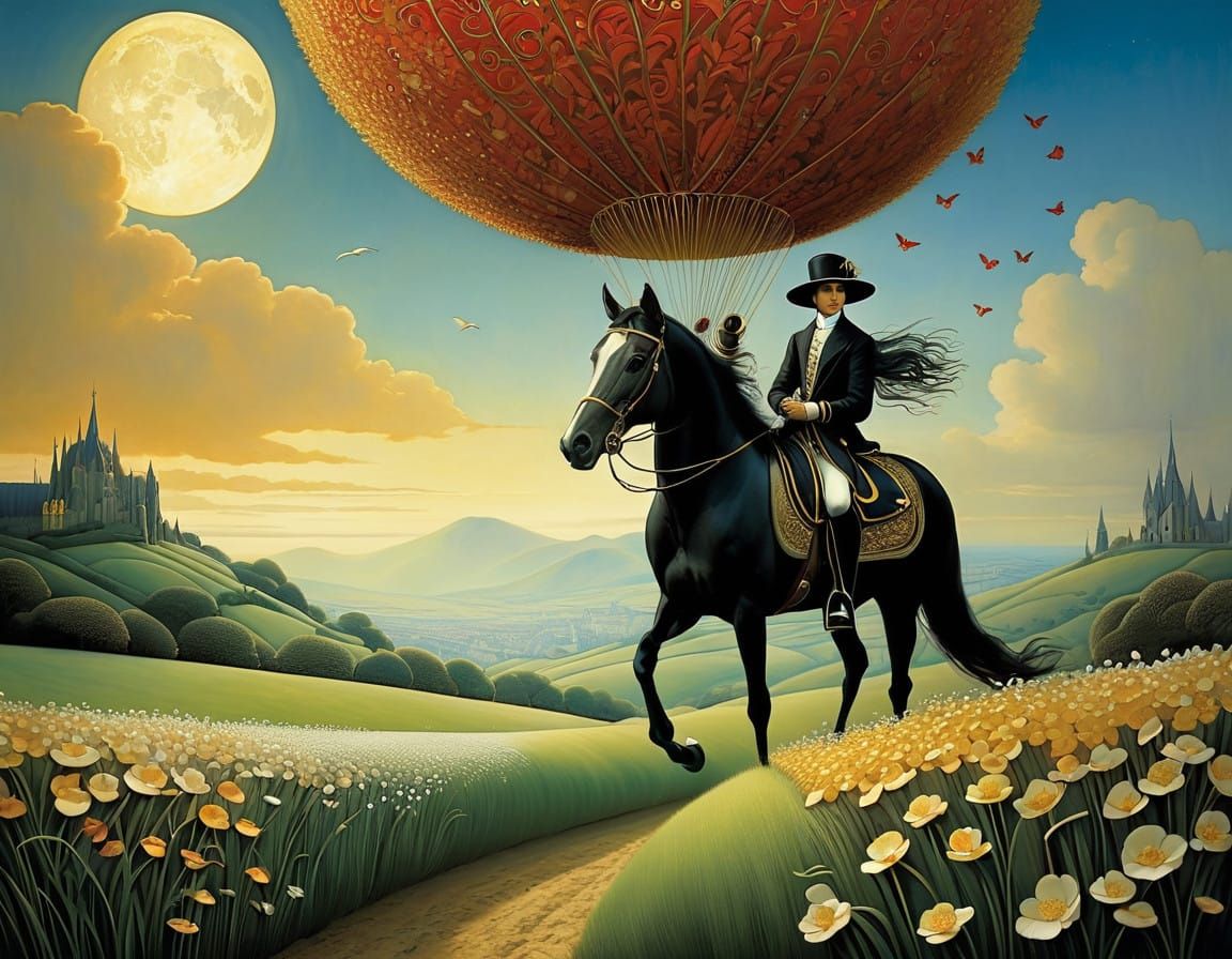 Surrealist Art Fusion in Vibrant Colors