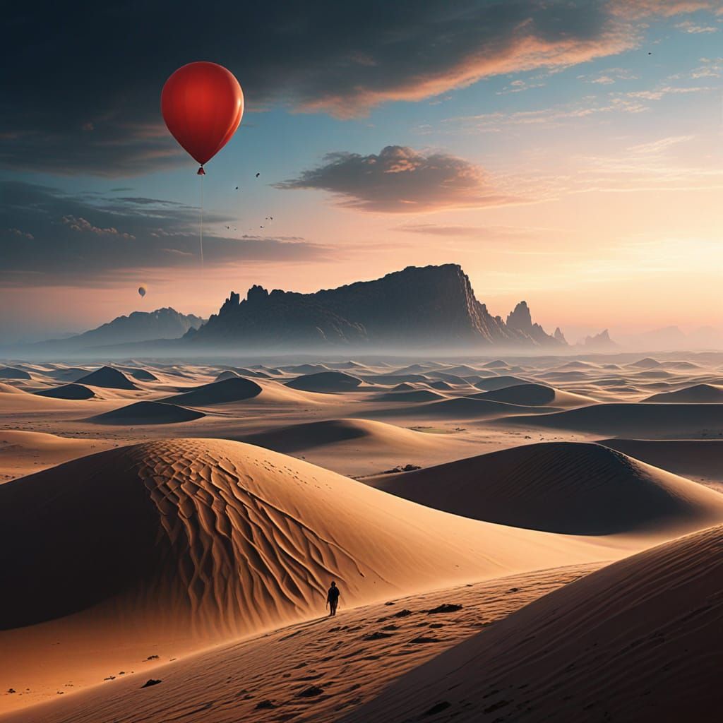 Surreal Desert Balloon Discovery
