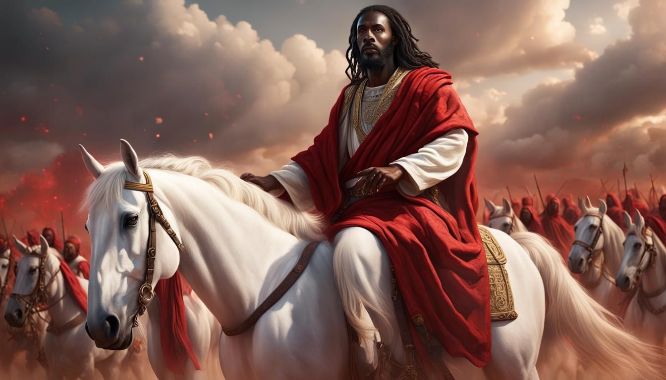 Black Jesus on White Horse, Matte Painting