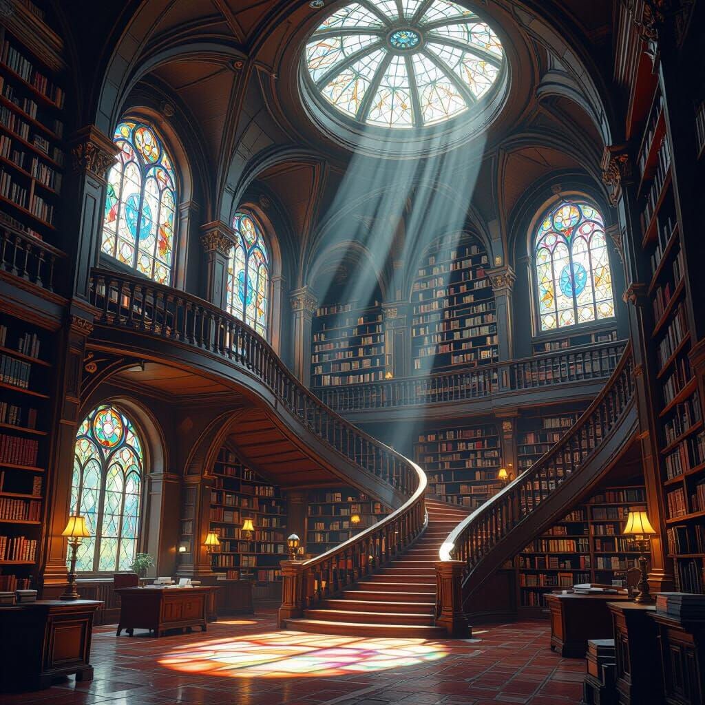 Mountain Library: Baroque and Art Nouveau Fusion