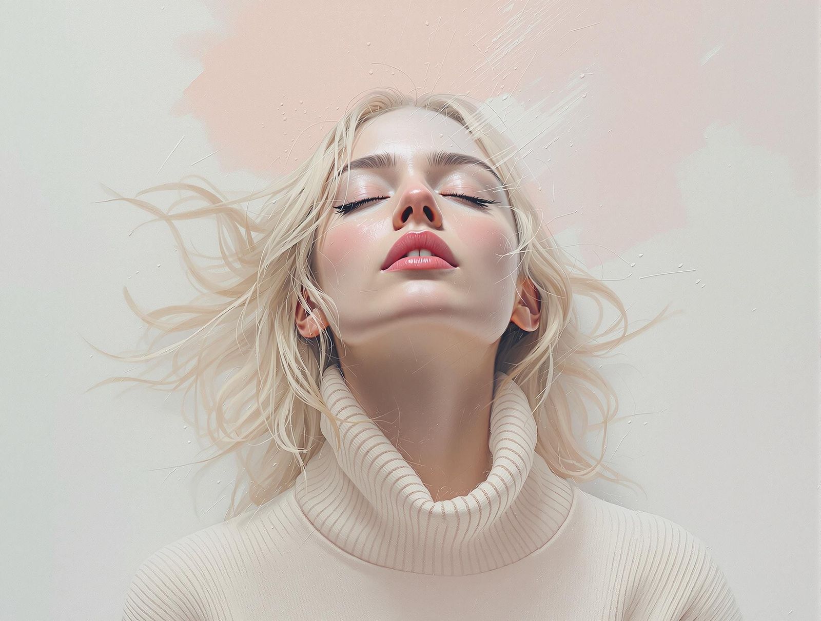 Blonde Woman Vanishes into Ethereal Haze