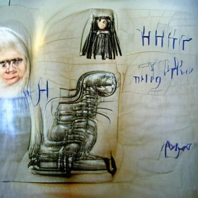 Moaning Myrtle in Giger's Biomechanical Style