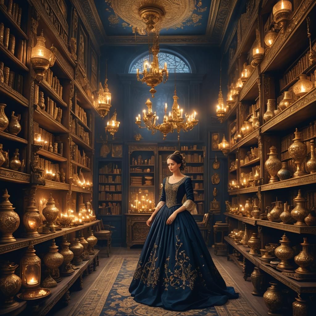 Magical Discovery in a Richly Decorated Room