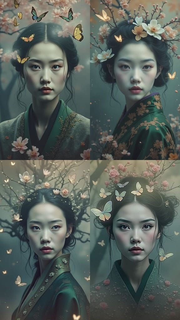 Surreal Digital Painting of Ethereal East Asian Goddess
