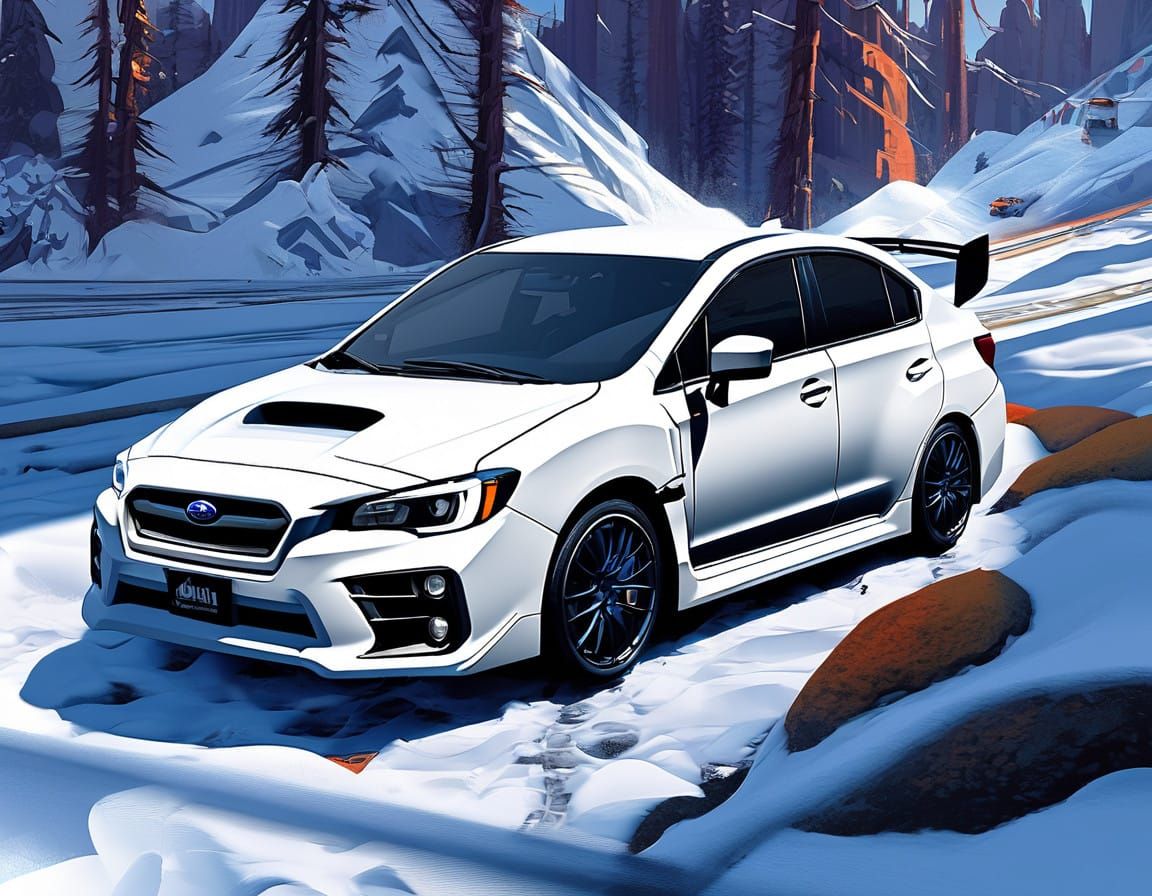 Snow-Capped Subaru WRX STI in Turbulent BC Mountains