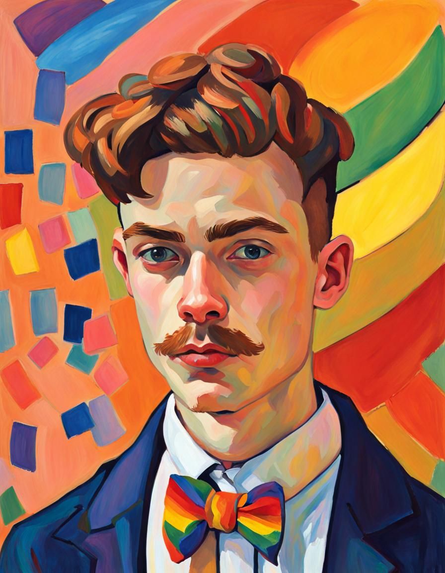 Vibrant Male Portrait in Fauvist Style
