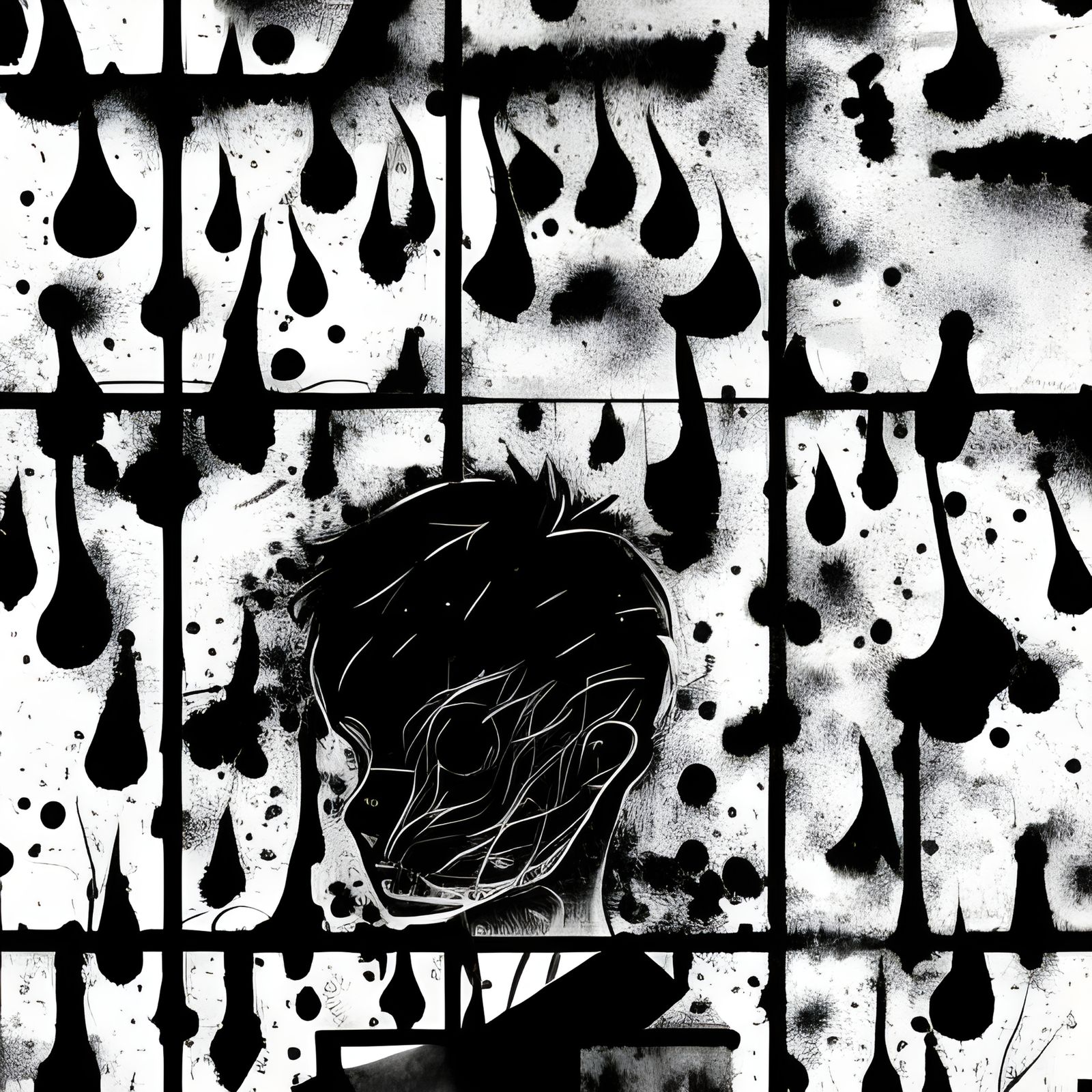 Sonic Waveform Portrait in Urban Ruins: Stencil Art