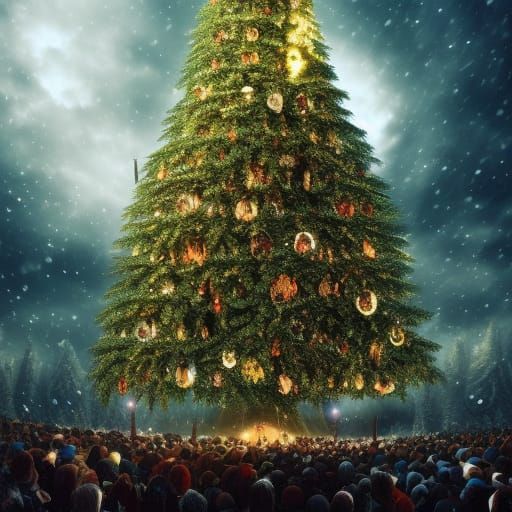 Majestic Christmas Tree: Digital Matte Painting