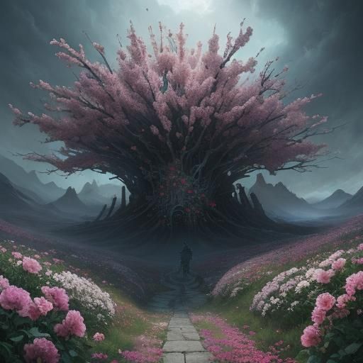 Blooming Flowers: Epic Digital Matte Painting