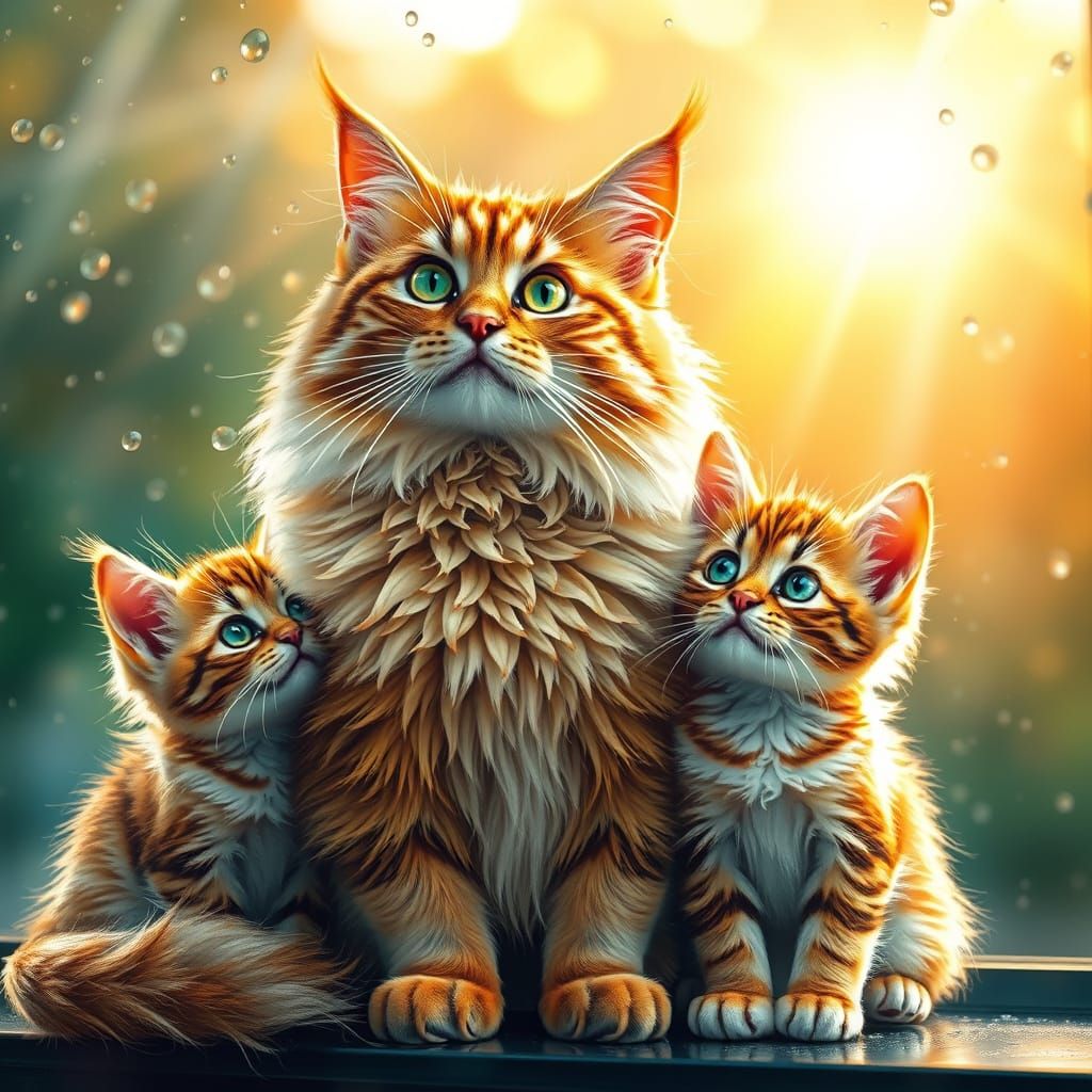 Regal Golden Family in Vibrant Graffiti Style