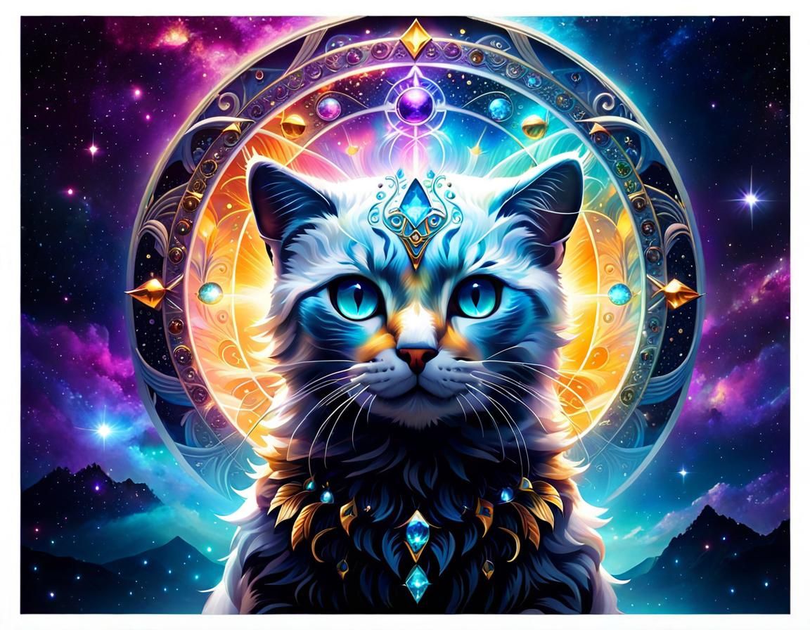 Night Cityscape with Mythical Creatures in Pop Art