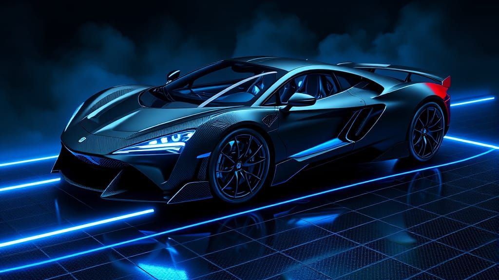 Tron-Inspired Futuristic Sports Car in 8K