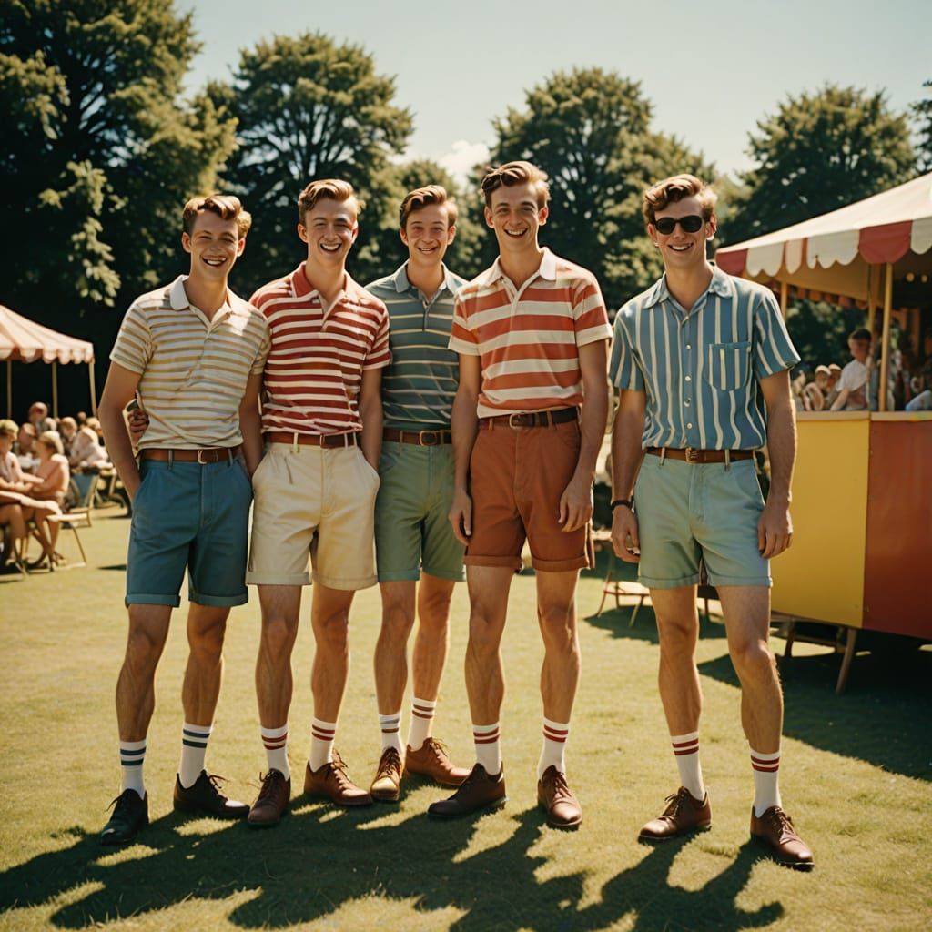 Young Men Show Off Knobbly Knees at Vintage British Holiday ...