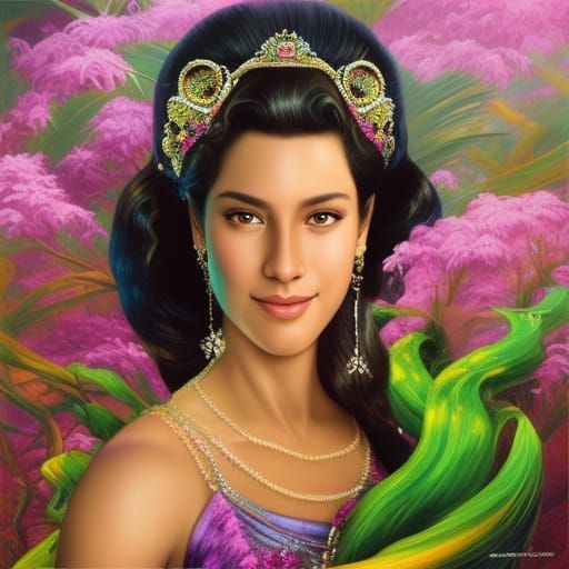 Brazilian Princess Portrait in Amazonas Forest