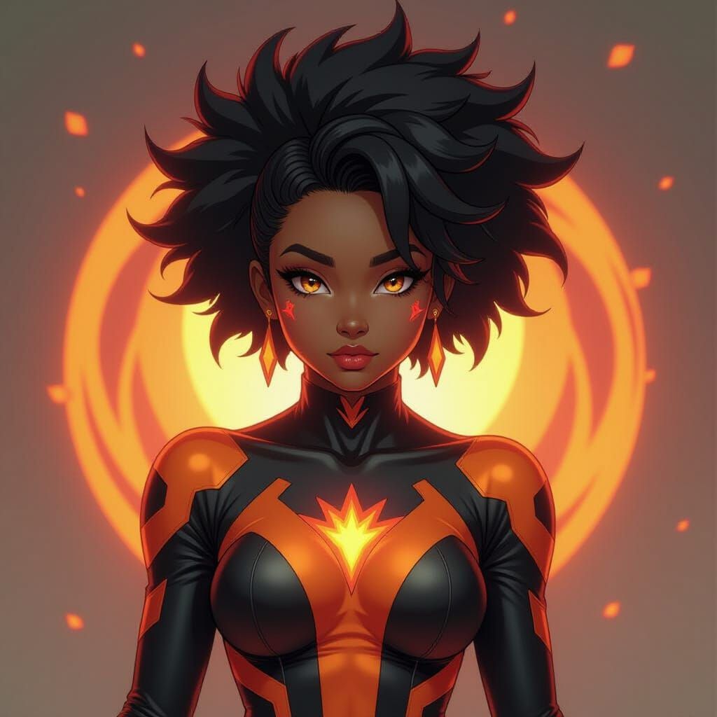 Hellfire Super Saiyan Girl in Dark Fantasy Style