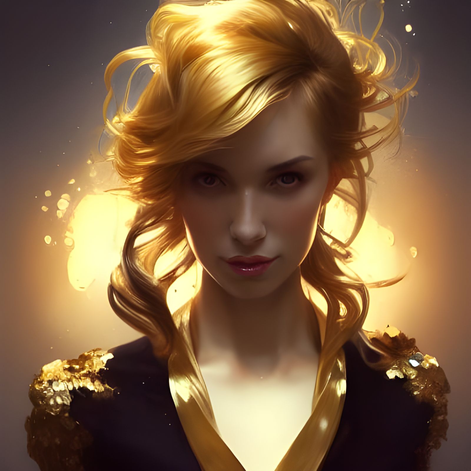 Golden Girl Portrait in Dynamic Lighting