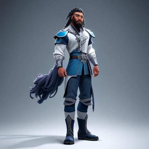 Hip-Hop Male in Detroit Lions Attire as 3D Anime