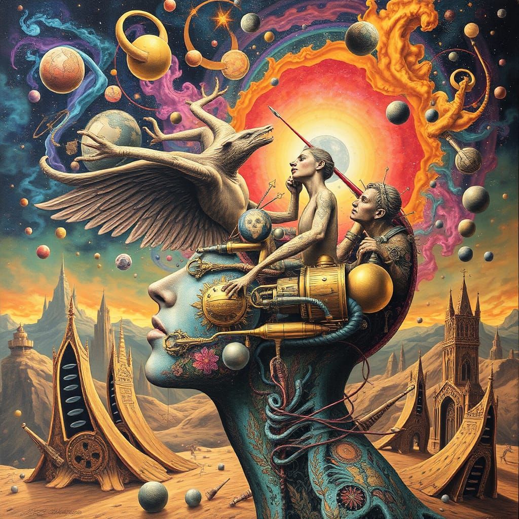 Surreal Psychedelic Symphony in Dreamlike Style