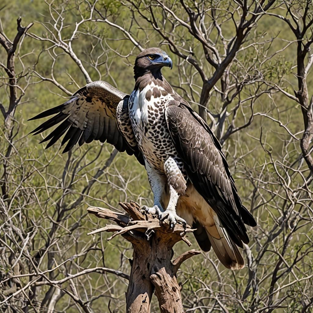 Majestic Martial Eagle Portrait