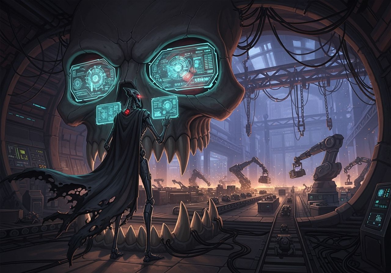 Robot Overlord Plans in Giant Skull Lair