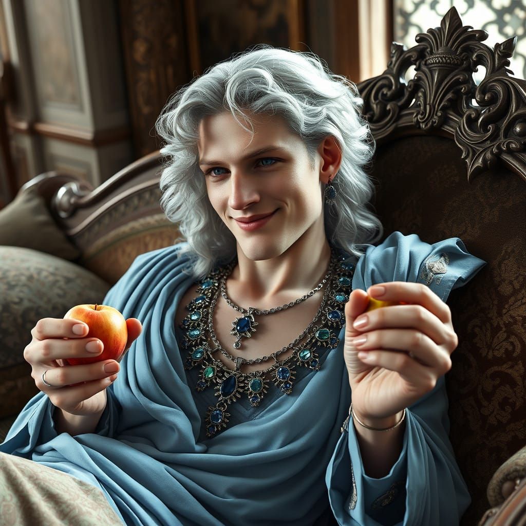 Ethereal Noble in Medieval Middle Eastern Luxury