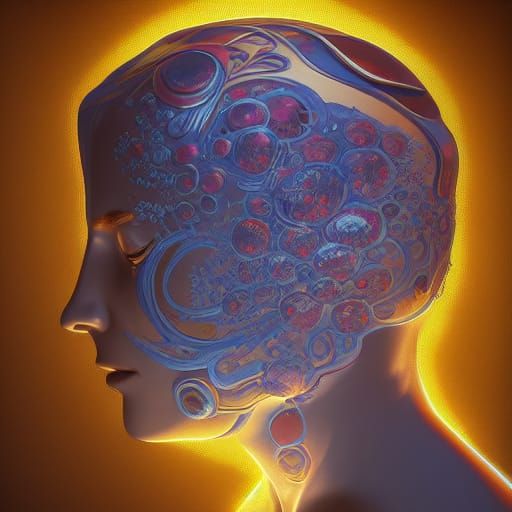 Detailed Portrait in the Style of Art Nouveau