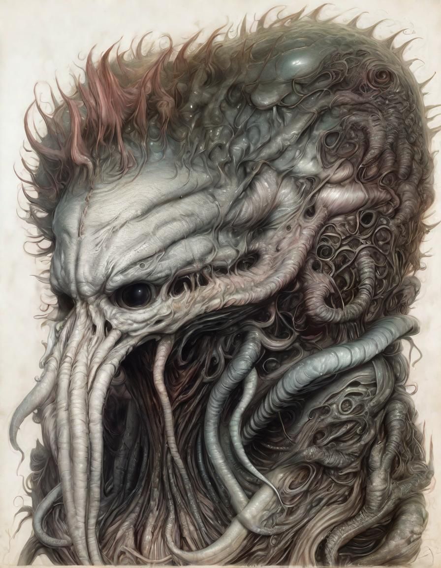 Cryptid God in Hyperrealistic Horror Landscape