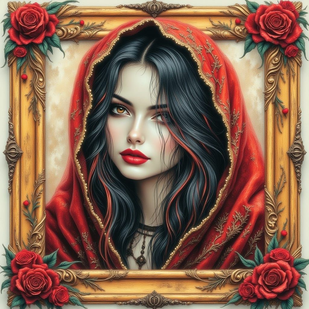 Hyperrealistic Portrait of an Evil Woman