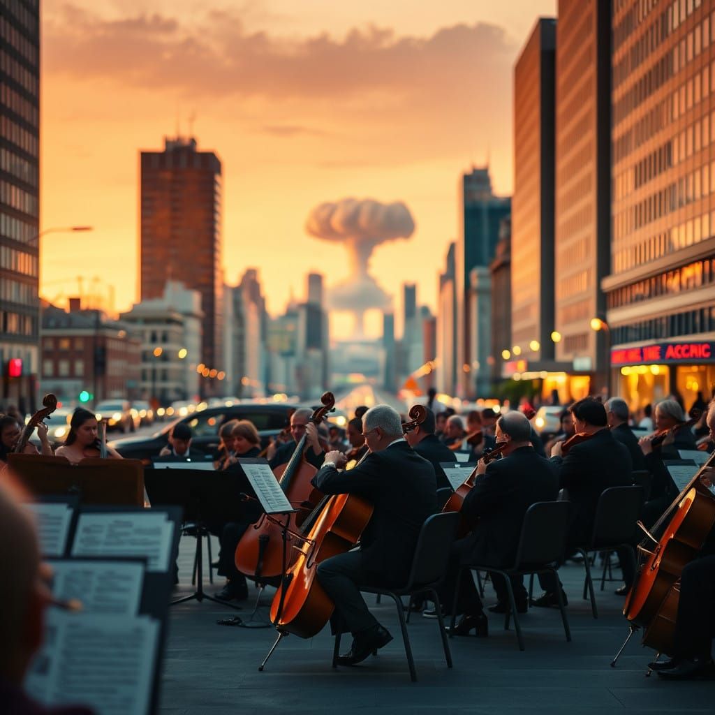 Vibrant City Symphony in the Fading Light of Day