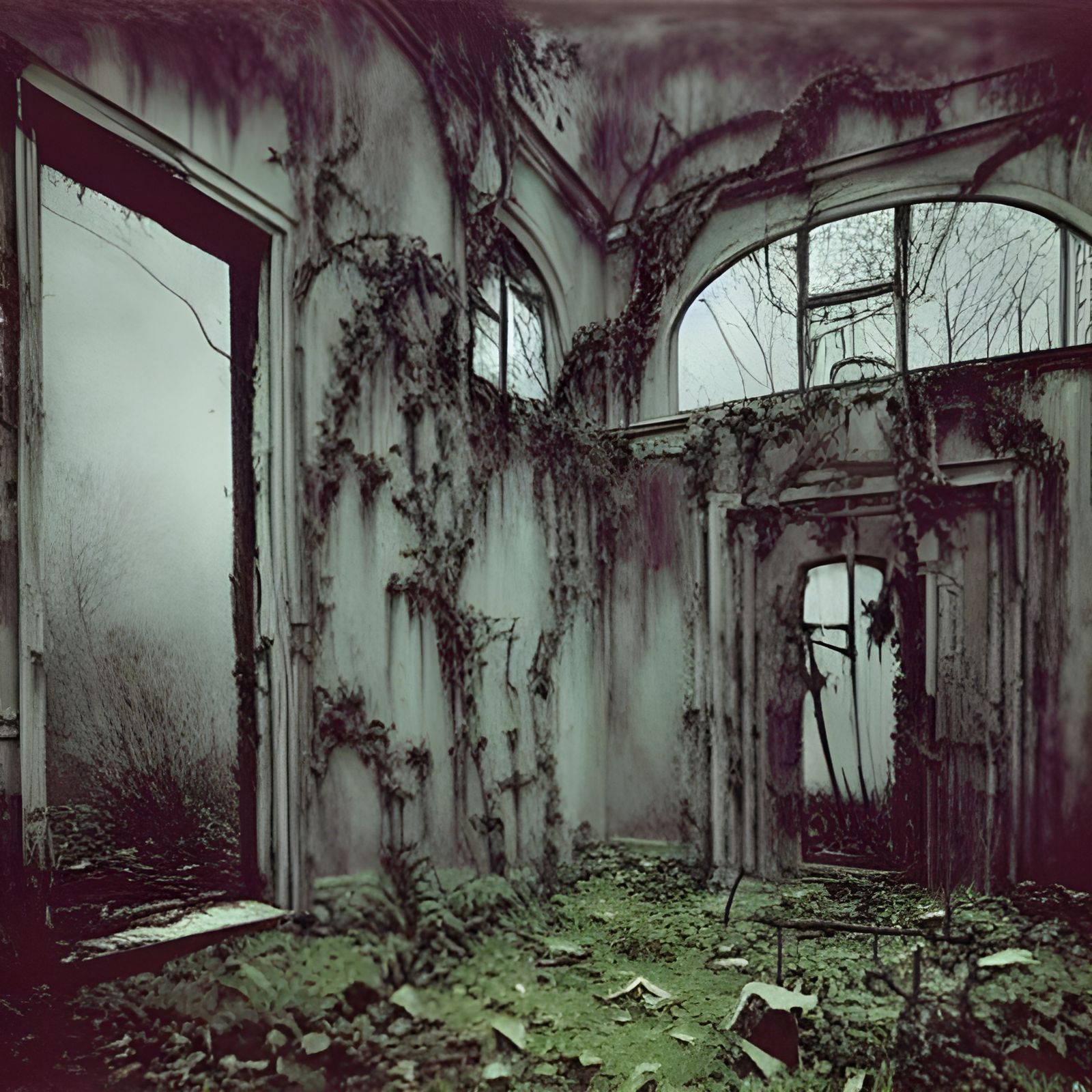 Creepy Overgrown Art Gallery in Ruins