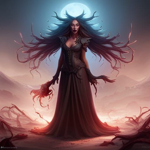Possessed Witch Detailed Matte Painting